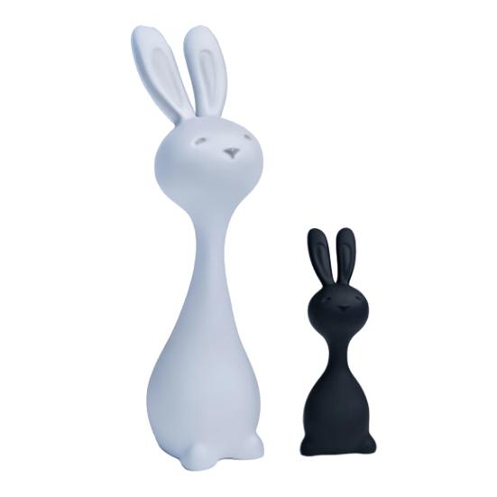 

1 Pair 3D Printed Abstract Bunny Figurine Minimalist Black White Rabbit Statue Animal Sculpture Living Room Bedroom Decoration A