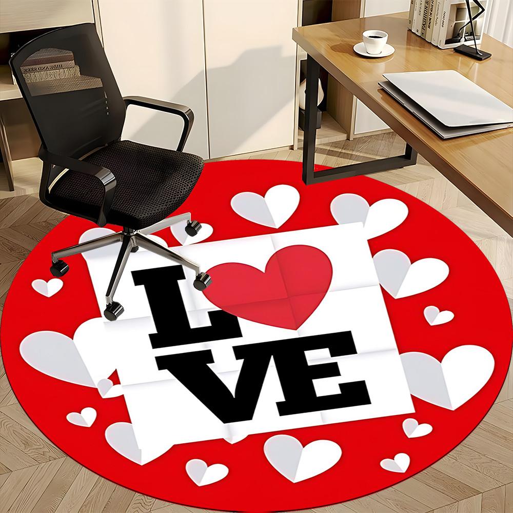 1pc Love Hearts Chair Carpet for Office - Durable, Ideal for Chair Mats, Stylish & Functional Decorative Rug Yy260130019