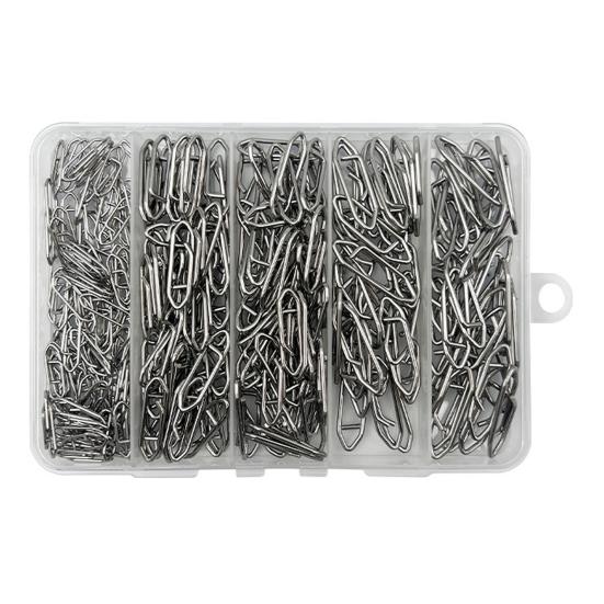 260Pcs Fishing Speed Clips Rustproof High Strength Freshwater Saltwater Stainless Steel Speed Clip Quick Snap Connector Tackle