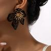 Simple Geometric Exaggerated Flower Metal Stud Earrings For Women Party Gift Holiday Fashion Jewelry
