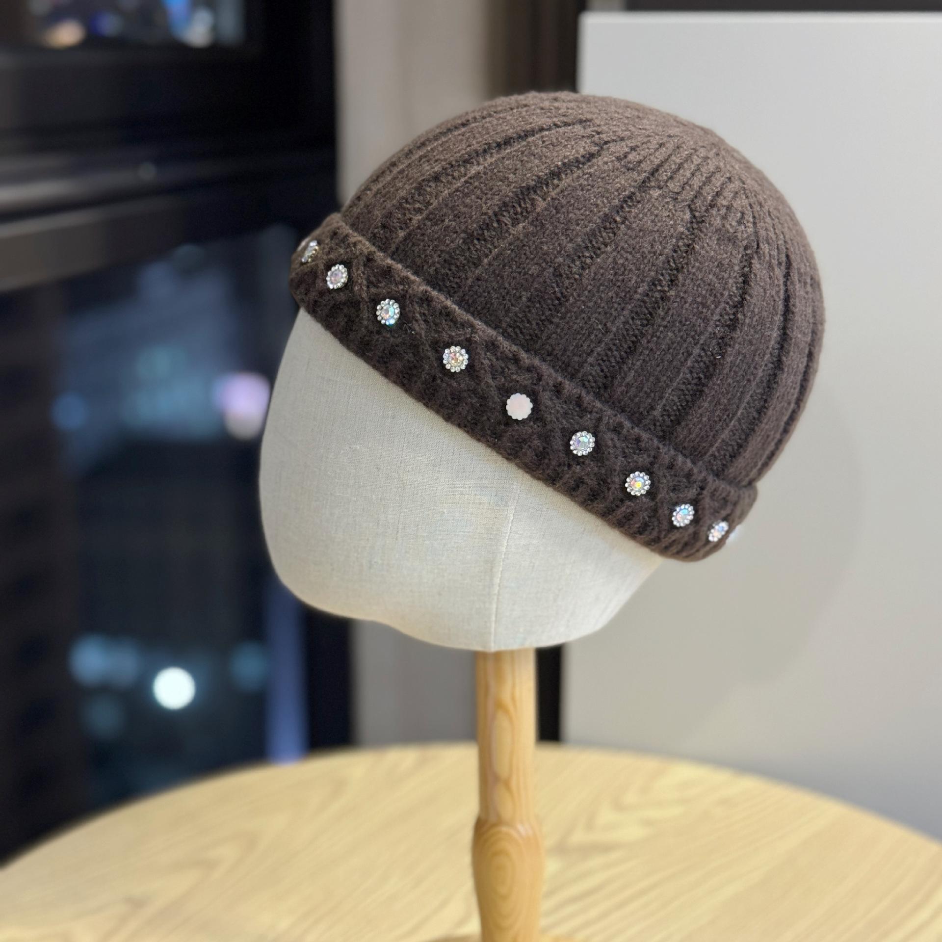 

Новые вязаные шапки Лендлорд для мужчин и женщин, японские шапки-юппи с горным хрусталем в виде арбуза, универсальные шапки Лендлорд, осенне-зимние холодные шапки баотоу one size