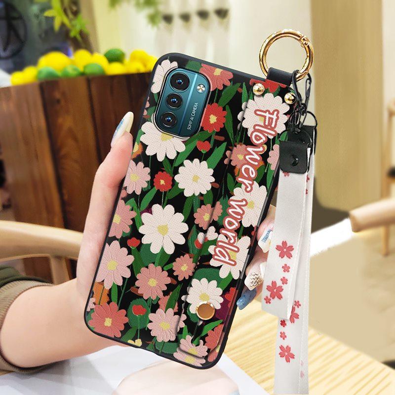 Kickstand Protective Phone Case For Nokia G11/G21 Flower Anti-knock Ring Shockproof Fashion Design Soft Case Durable
