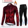 2027 Winter Tour De Italy Thermal Fleece Cycling Clothes Men Jersey Suit Outdoor Road Bicycle Clothing Bib Pants Set