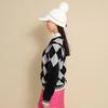Callaway Argyle Crew Neck Golf C23218205 Size L Women's Sweater, Sweater, 1010_Black,