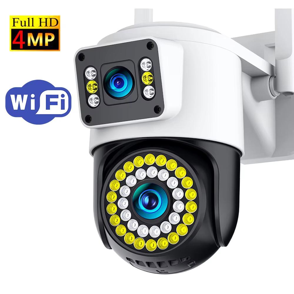 4K 8MP 10X Zoom WiFi Security Camera Outdoor 3 Lens 2 Screens Two-Way Audio Motion Detection Video Surveillance CCTV IP Camera Yoosee