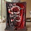 Elegant Rose Arch Design Theme blanket Lightweight Warm Flannel Blanket Decorative Throw Blanket for Home Decoration