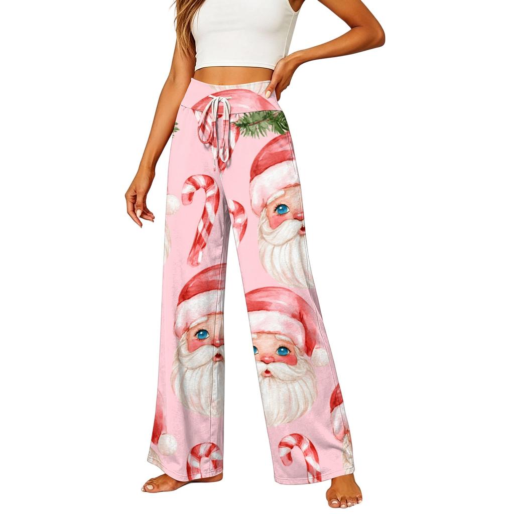 Women's Casual Straight Leg Pants with Elastic Waistband and Pockets for Everyday Wear