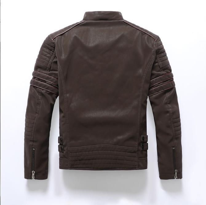 Men's PU Leather Aviator Motorcycle Jacket with Multi-Embroidery - Trendy Youth Fashion