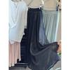 Island silk big skirt, wavy skirt women's summer new drape long dress, elegant purple skirt