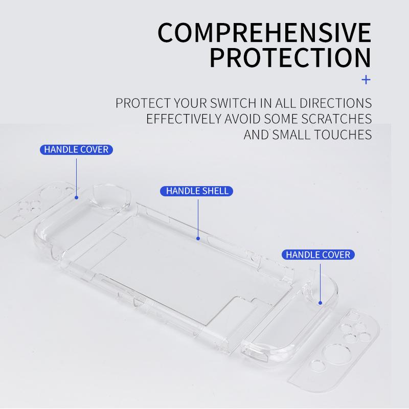 Transparent Protective Case with Scratch Protection for Handheld Game Console Clear Hard Cover for Switch