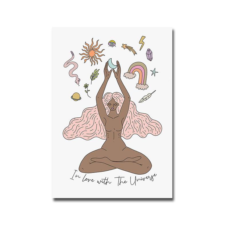 

Женская Вселенная Любовь Плакат Пастель Радуга Звезды Солнце Луна Художественный Принт Женский Холст Картина Современная Настенная Картина Декор Спальни 21x30cm No Framed