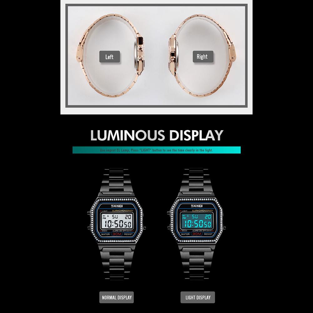 SKMEI Damen LED Digital Armbanduhr wasserdichte Woche Display Legierung  Fall 1474 günstig kaufen — Preis, kostenlose Lieferung, echte Bewertungen  mit Fotos — Joom