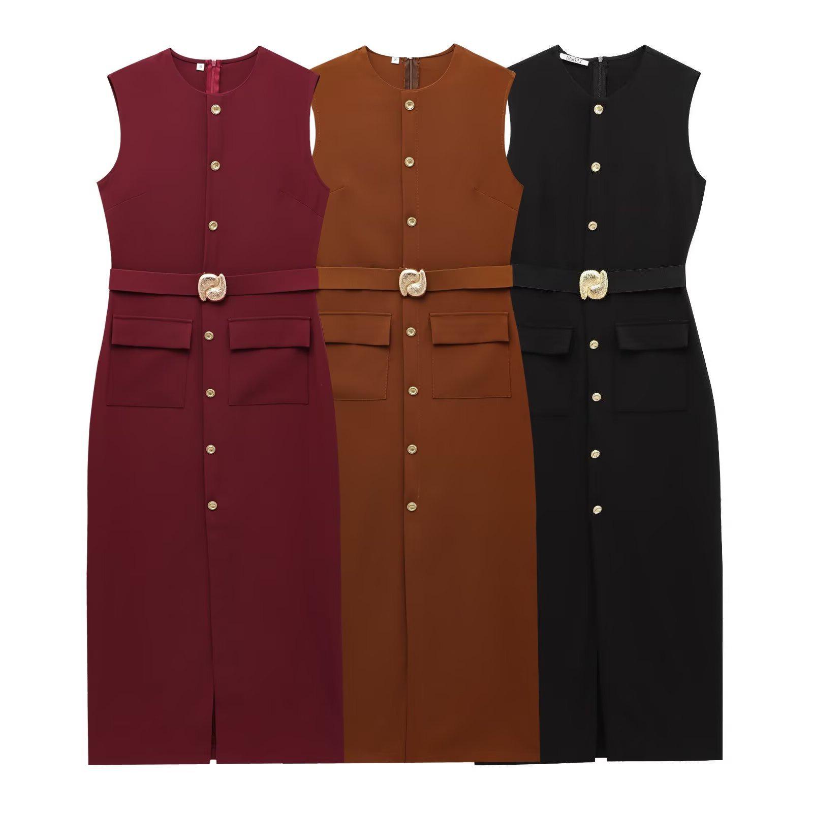 

TAOP&ZA Women s Summer Slimming Belted Crinkle Dress M