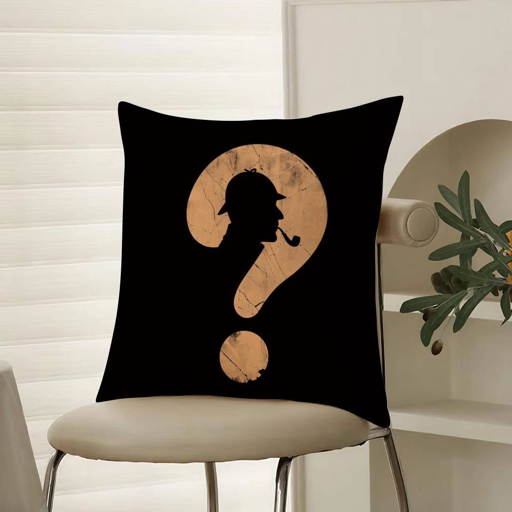 S-Шерлок Х-Холмс Наволочка Уют Диван-кровать Шёлковый элегантный Невидимая молния Декоративная наволочка 12x12Inch