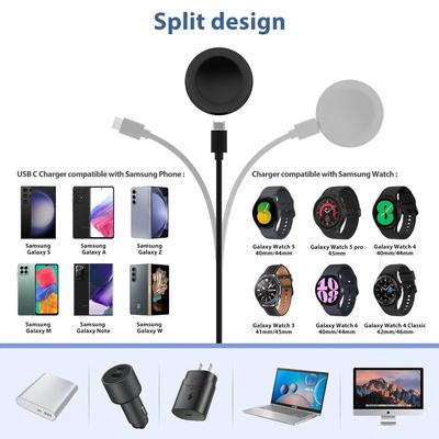 2-in-1 Ladestation Ständer für Samsung Galaxy Watch 7 6 5 4 Classic Typ C Schnellladekabel für Samsung Galaxy S/A/Z/M/Note