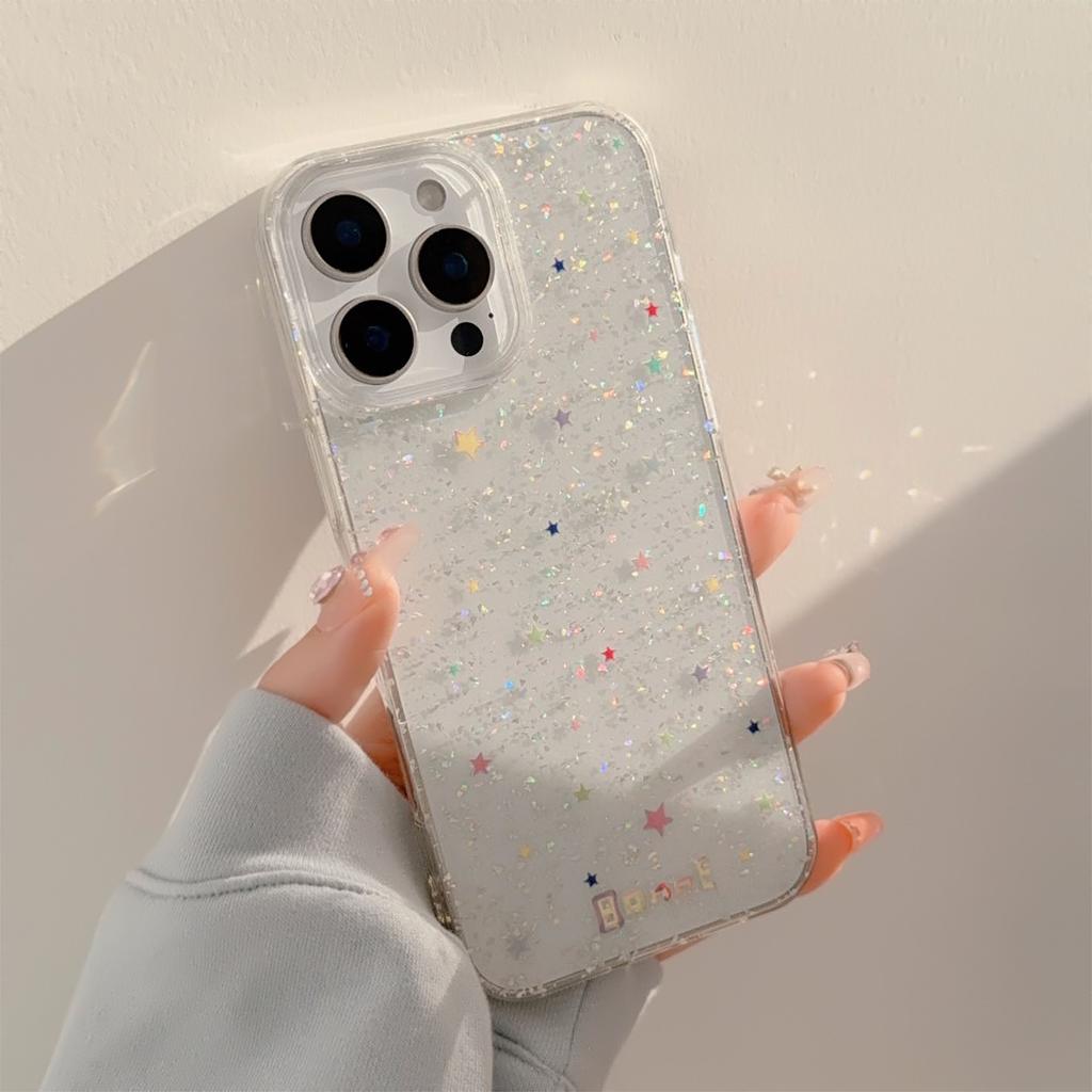 Star Shaking Music Stand Applicable To Apple 17promax Mobile Case 16 Glitter Powder Iphone14 Children's Fun Graffiti