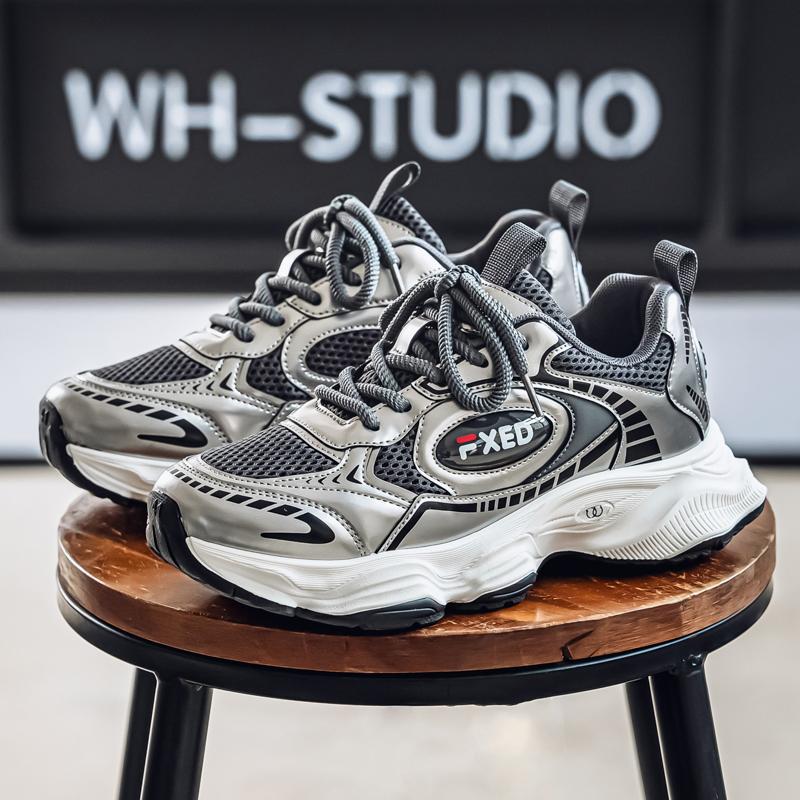New Fashion Men's Four Seasons Comfortable  Thick Sole Shoes Students Male Boys Trending Soft Sole Breathable Casual Running Sneakers
