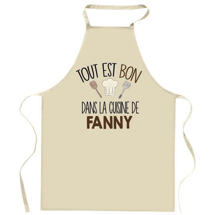 Tablier de cuisine - Planetee «Tout est bon dans la cuisine» (FANNY) - Impression bretonne - Coton épais - Fabrication française