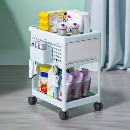 Ruchomy wózek narzędziowy z półką, ruchomy organizer z szufladami i wózek do przechowywania w pokoju dziecięcym, wózek do przechowywania