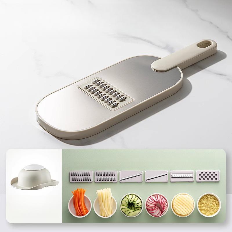 Multifunctional Vegetable Chopper Slicer Shredder Grater, Kitchen Potato Carrot Cucumber Cutter with Hand Guard