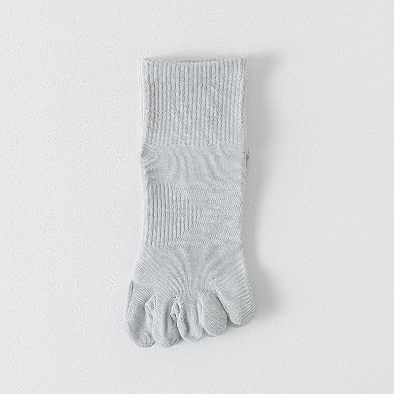 Five-fingered Socks for Men, Summer Thin Cotton Socks, Sweat-absorbing and Breathable, Boneless Sports Mid-calf Socks, Toe-separating Short Socks