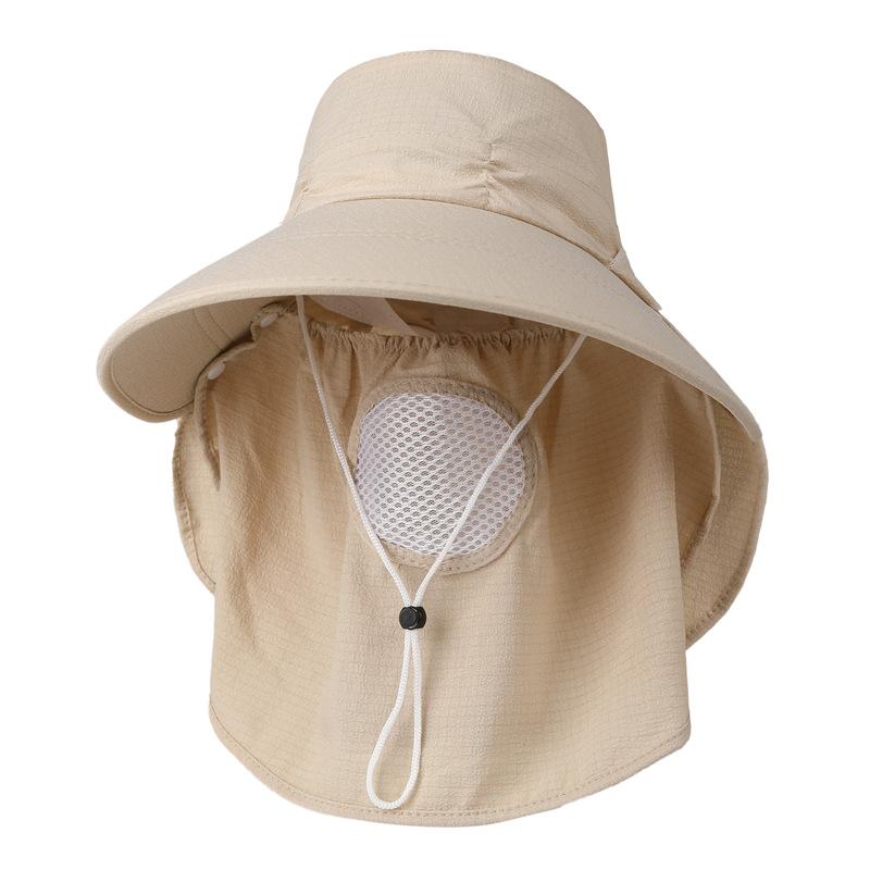 

Шляпа Женская Летняя С Большими Полями Защита от Солнца Уличная Маска для Лица Велосипедная Холодная Шапка Дышащая Шляпа для Сбора Чая Рабочая Шляпа M（56-58cm） бежевый