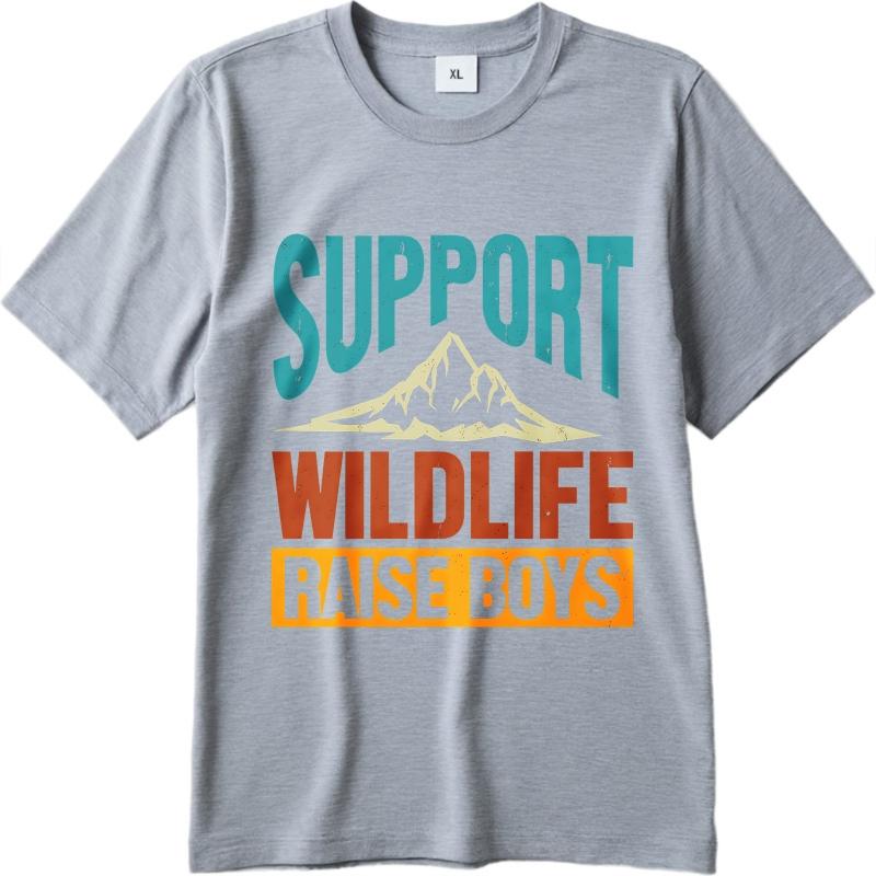 Unisex Summer Women tshirt Support Wildlife Raise Boys Mountain Design Short Sleeve Travel O Neck Tees Cotton Tshirt For Men