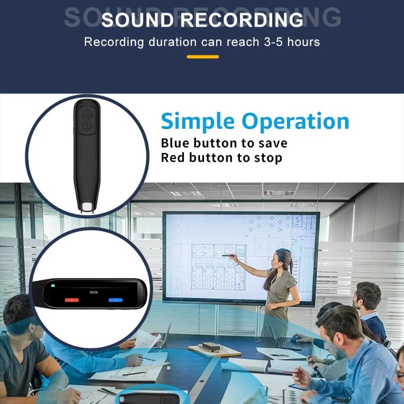 2026 MD21 Voice Translation Pen Real Time Intelligent Text Scanning Point Reading Learning Smart Voice Translator Recording Pen for Students Learners