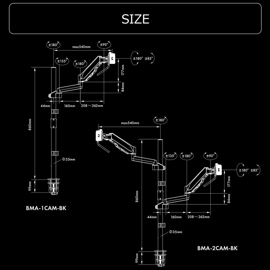 Bauhutte Arm Camera Arm for Streamers Camera Stand Show Your Face with a Camera Compatible with Streaming Camera Reflex Camera Clamp Fixed Type Free
