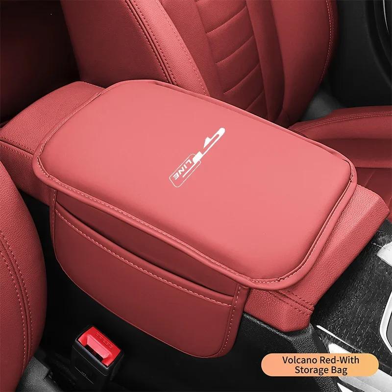 Leather Car Armrest Cushion Storage Box Cover Pad Mat For Kia GT Line gtline Sportage Ceed Picanto K5 K3 Stonic Accessories