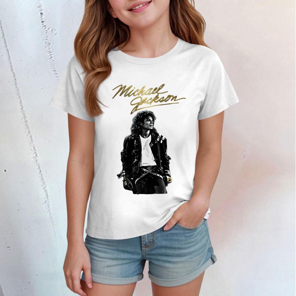 Kids Print Round Neck Short Sleeve Casual T-shirt