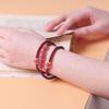 Stylish Women's Red Beaded Bracelet with Pomegranate and Strawberry Crystal Design
