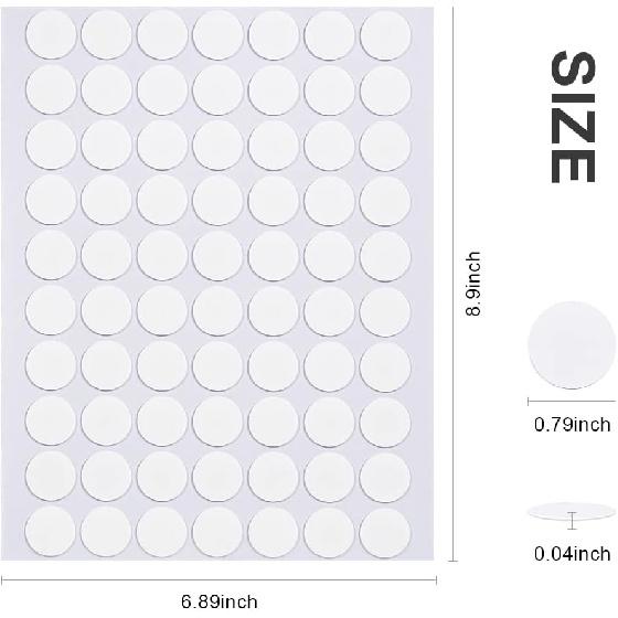 20mm Double Sided Sticky Dots Removable Adhesive Putty No Traces Clear Sticky Tack Waterproof Stickers for Wall Metal Glass Ceramic Wood (280PCS)