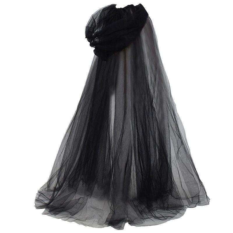 Stylish Hooded Mesh Witch Reaper Cloak & Vampire Cape for Halloween Cosplay
