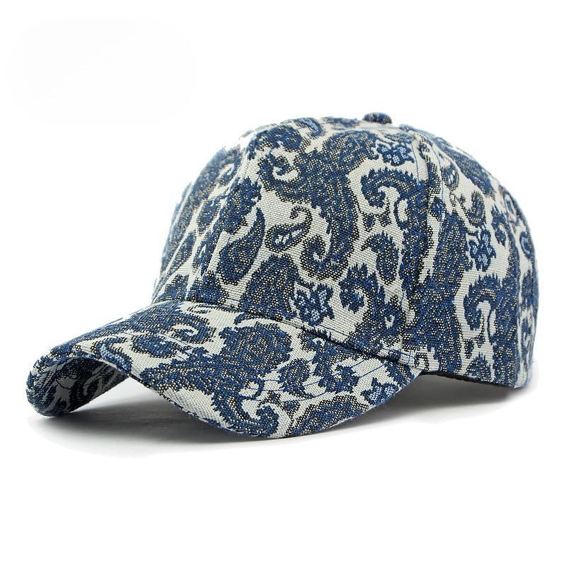 Retro Baroque Paisley Baseball Cap Unisex Jacquard Totem Tapestry Hat Structured Crown Sun Protection Peaked Cap Streetwear