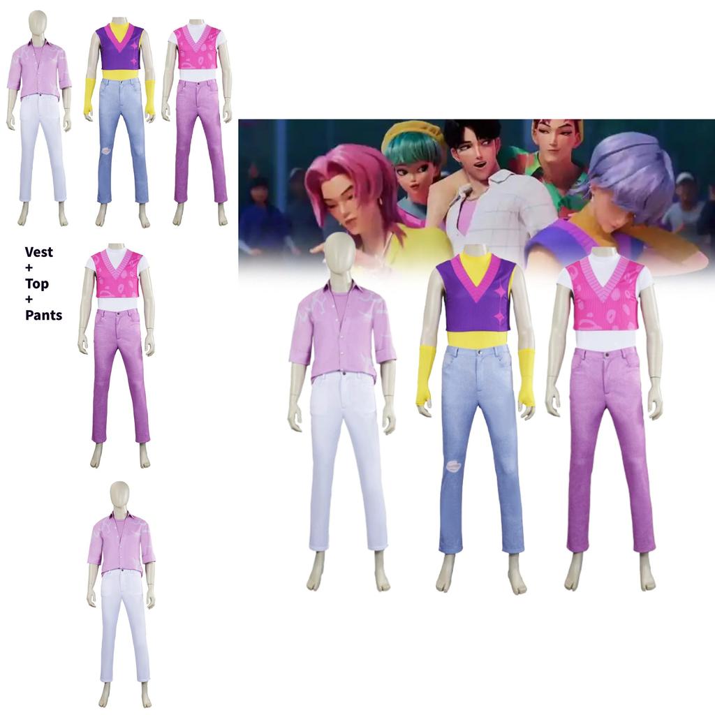 Kpop Chasseurs de Démons Saja Boys Costume Cosplay Tissu Polyester Avec Costume de Performance Scénique Pour Adolescents et Adultes
