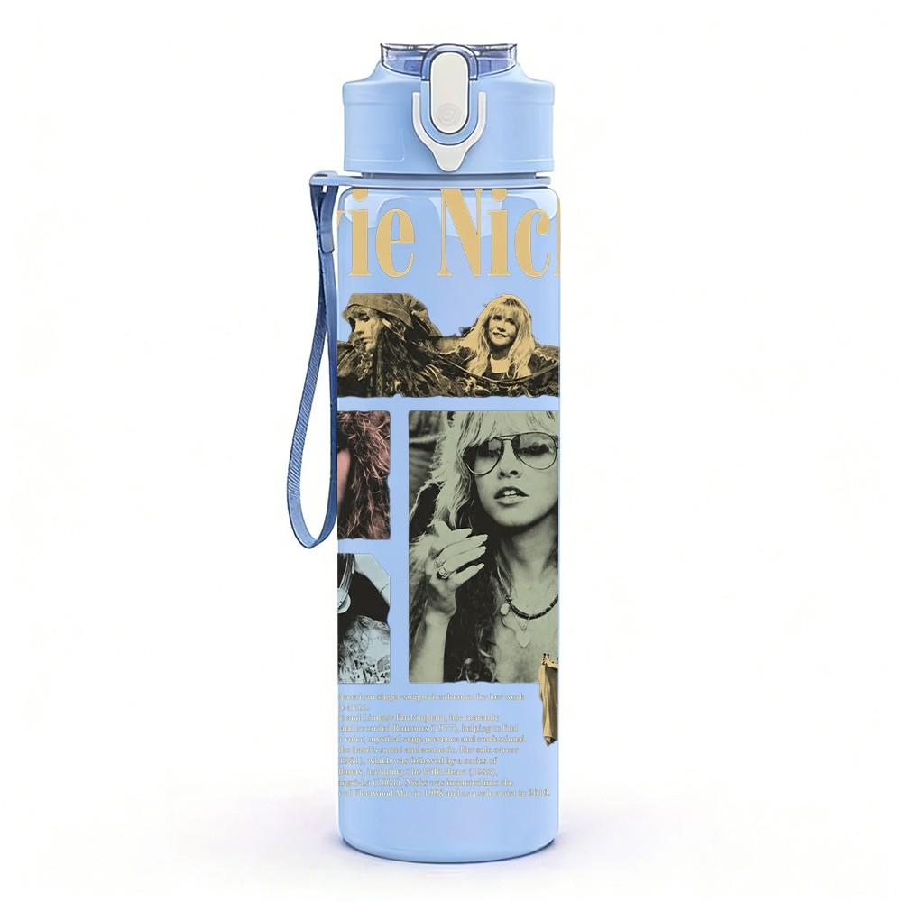 1PC Stevie Nicks Female 750ml Sports Water Bottle Leakproof Straw Lid Outdoor Office Home