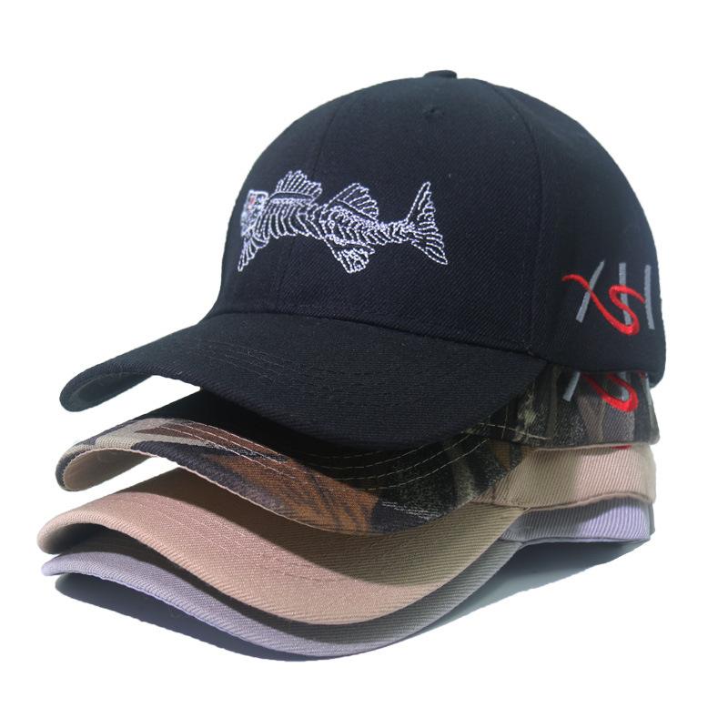 New Fishbone Embroidery Cap Men'S And Women'S Outdoor Casual Visor Summer Sun Block Baseball Cap