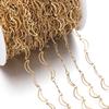 1m Edelstahl Hohlmond Gliederkette Handgefertigt Goldfarbene/Stahlfarbene Ketten für DIY Halskette Armband Fußkettchen Schmuckherstellung Kette
