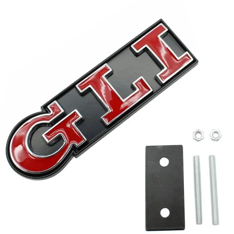 AUYGS1 3D Metal Letters GLI Logo Front Grill Emblem Badge Car Trunk Decals For GTI Volkswagen VW Jetta Passat Arteon Golf MK6 Sticker