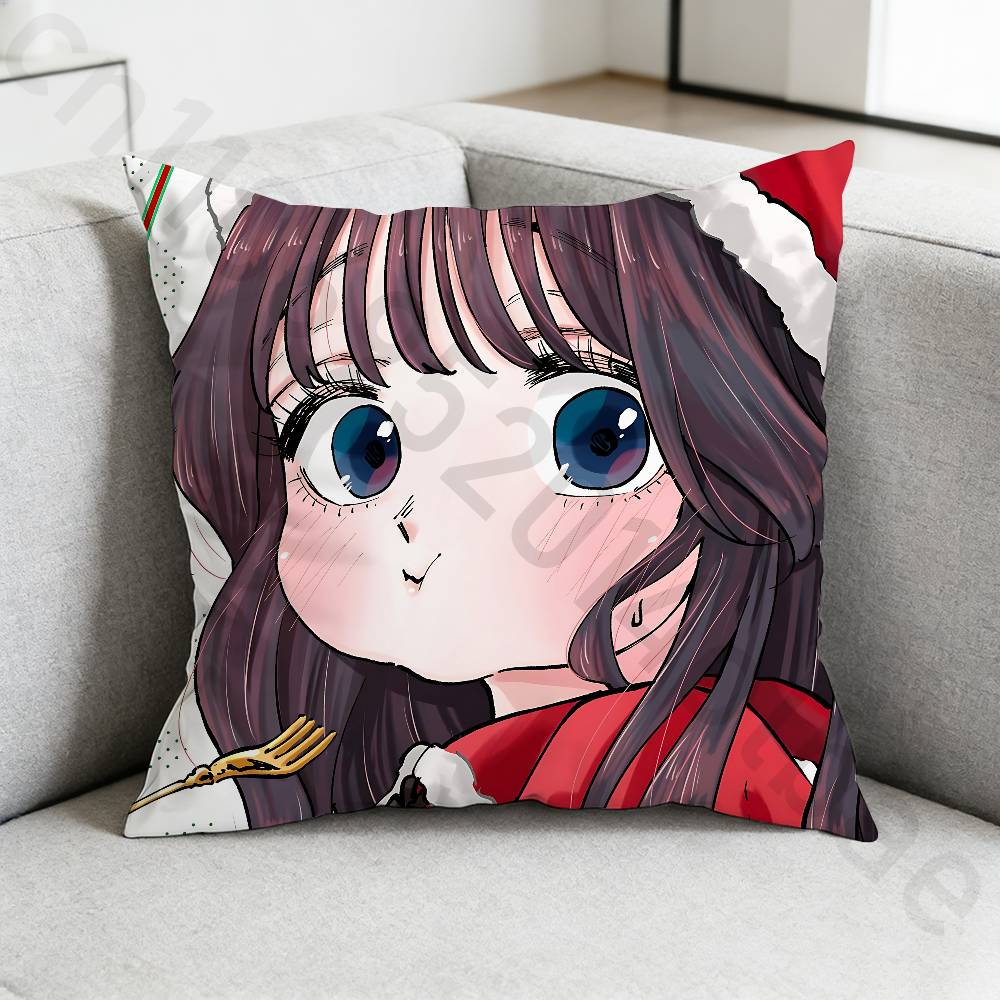 Waguri Anime Kaoruko Pillow Case Sofa Living Room Bedroom Headboard Backrest Cushion Square Cushion Nap Time