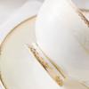 Breeze Minimalist Floral Gold Border Bone Porcelain Coffee Cup and Plate European Afternoon Tea Cup