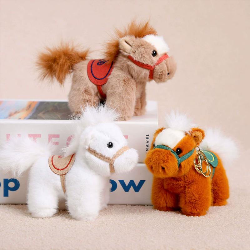 1Pc Horse Keychain New Year Packaging Decoration Festival Gift Ornament Cartoon Pendant Plush Keychain Car Keychain