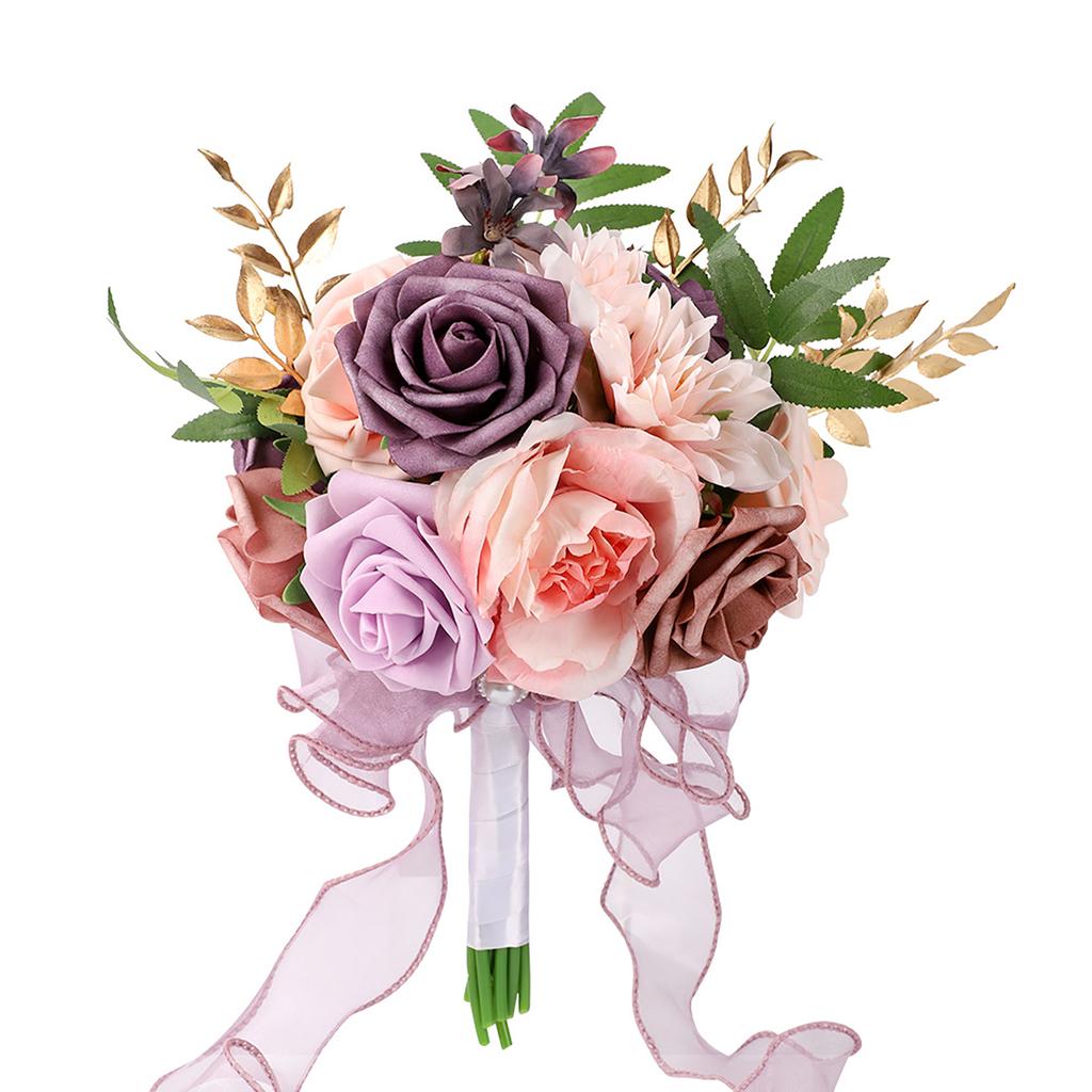 Handmade Wedding Rose Bouquet Bride Bridesmaid Holding Flowers for Festivals Decoration