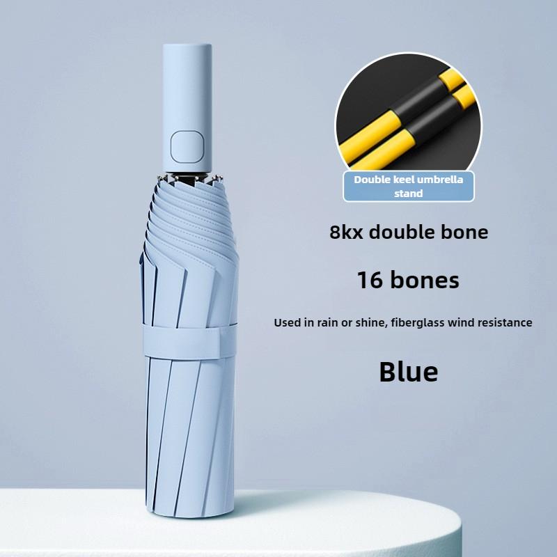 UPF50+Large Size 16Bone Umbrella Folding Automatic Anti UV Rain Sun Umbrella Portable Windproof Light Women Men Parasol Umbrella