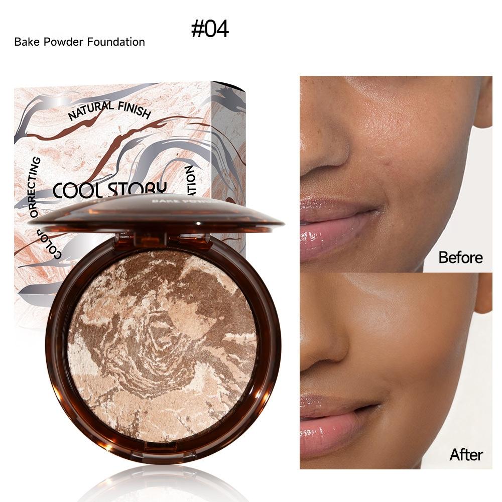 Marmor-Finish-Puder - Fixierpuder mit Öl-Kontrolle & Schimmer-Highlighter für Face Contouring, Natürlich Matt & Glow