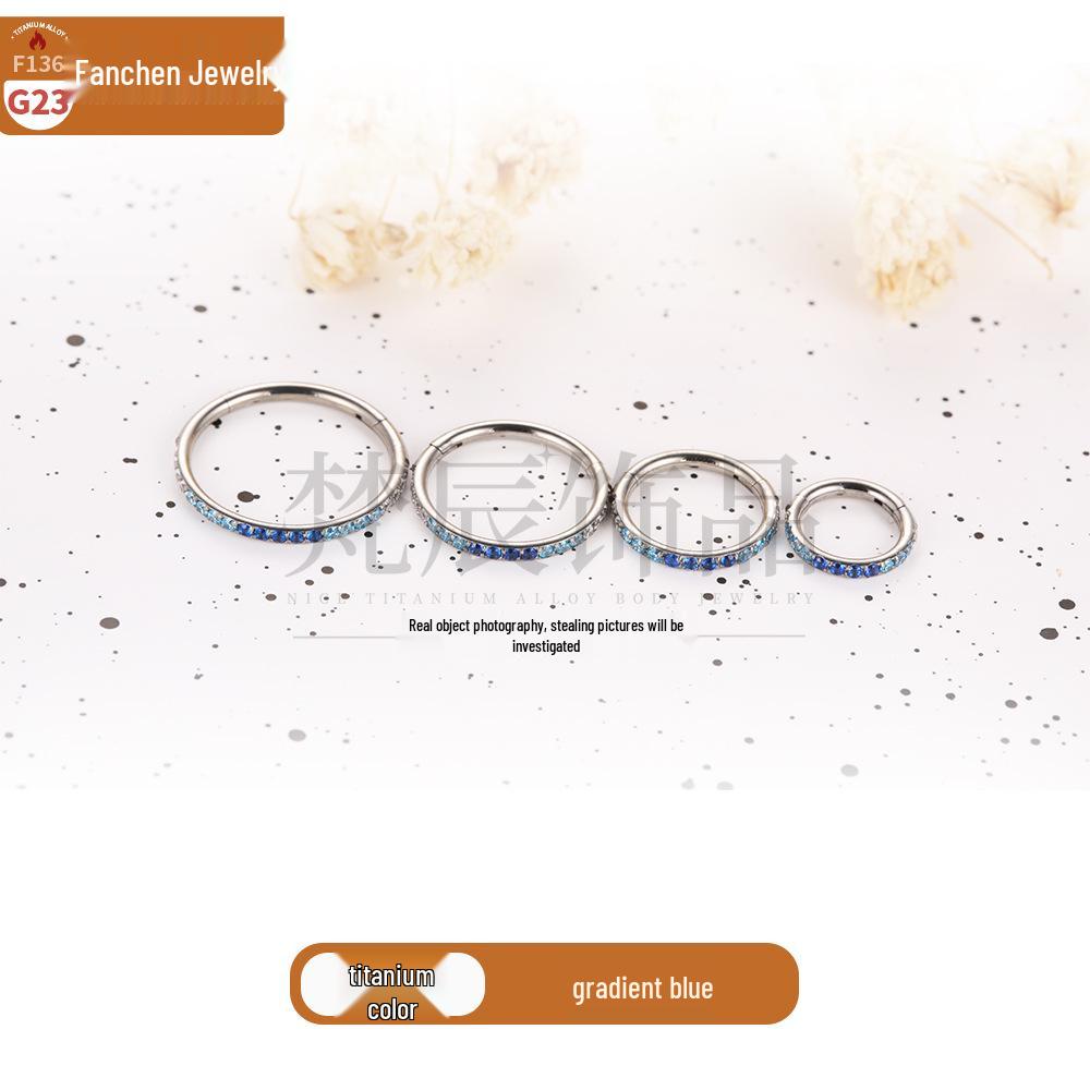 Vanchen F136 Титановый Пирсинг Носа Сине-Белый Градиент Бесшовное Кольцо Хрящ & Губа Пирсинг Украшения 1.2*6mm