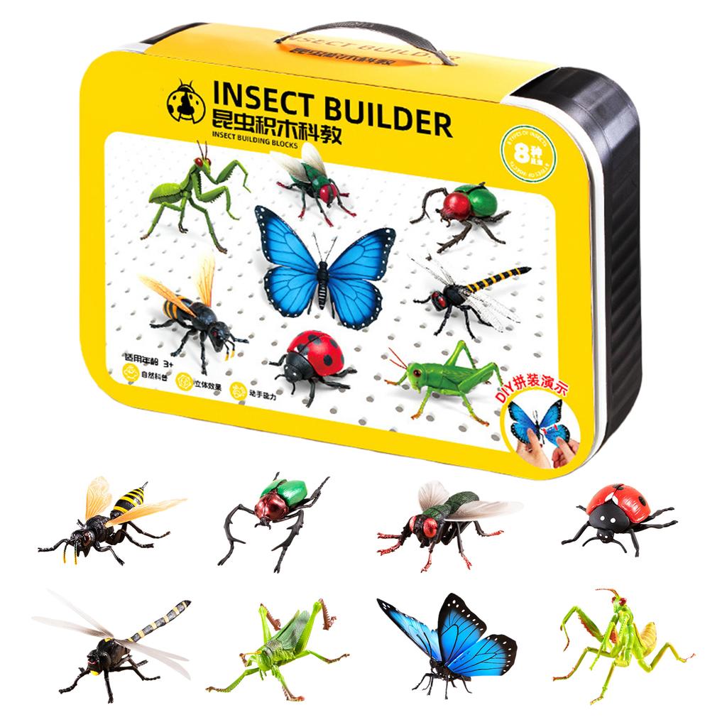 Educational 3D Puzzle Bug Figures Set 3 Difficulty Levels 4D Assembled Puzzle Insect Toy for Kids Toddler 3-8
