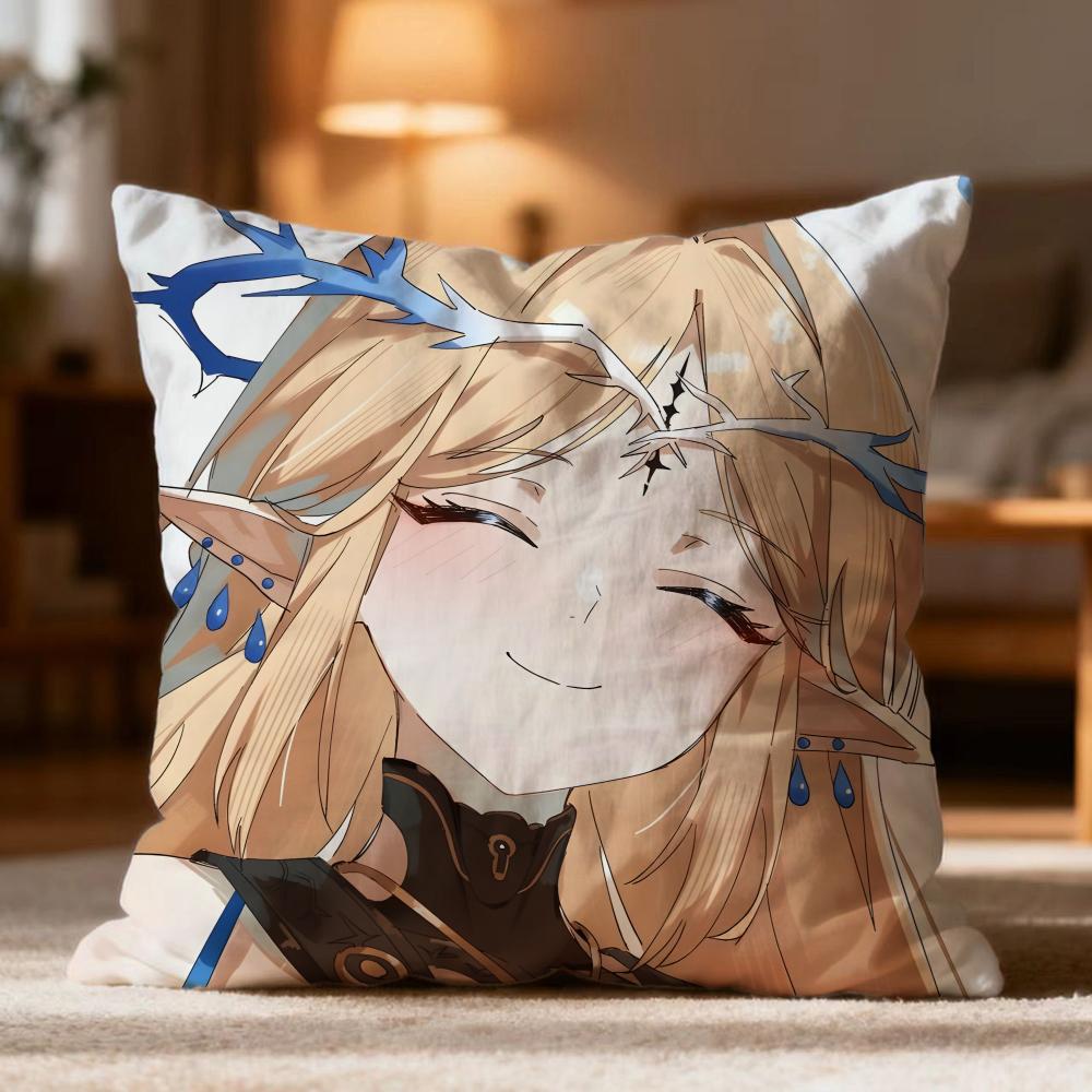 Hot CCartethyia Wuthering Waveser Cushion Cover Soft Washable Pillow Case Multi-Scene for Couch Bed Travel Office Use