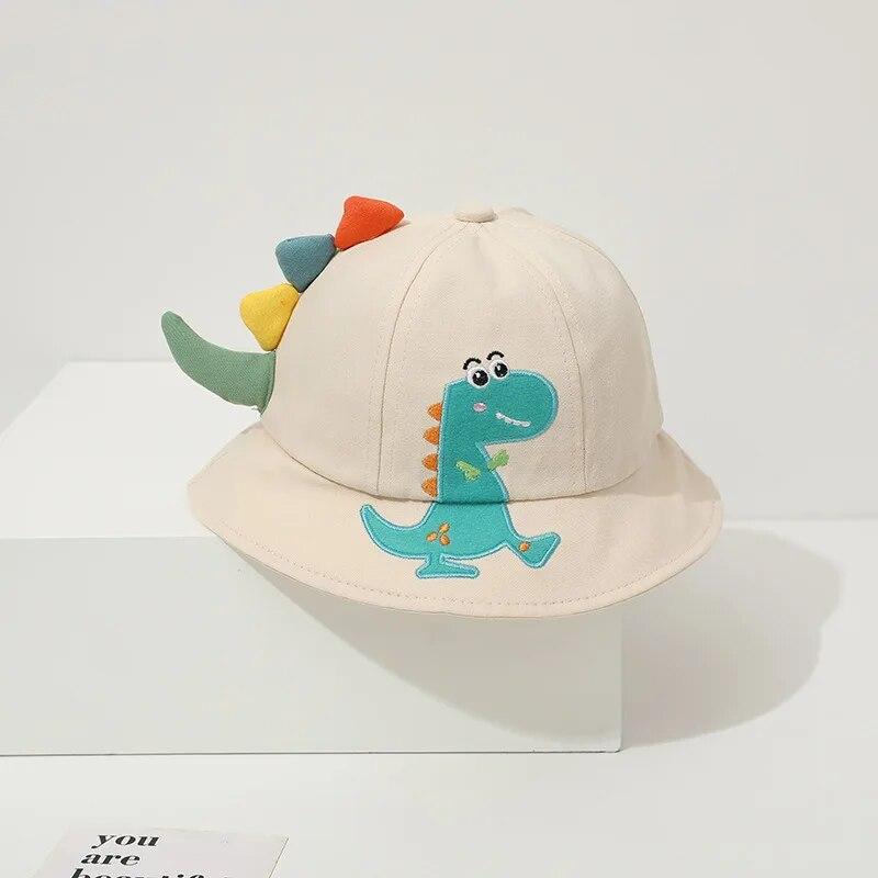 Cartoon Dinosaur Baby Fisherman Caps Spring Summer Kids Outdoor Sun Hats For Boy Girl Casual Cute Kids Bucket Hats